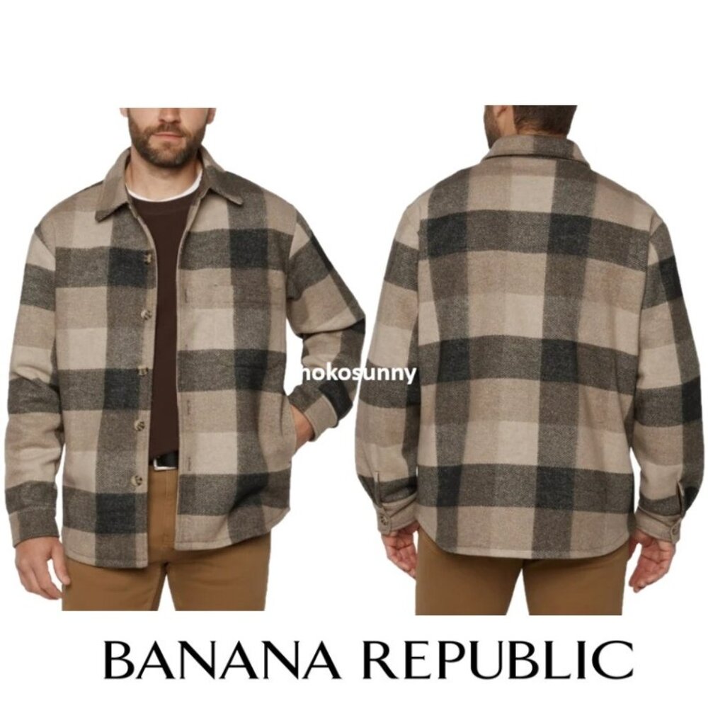 NWT Banana Republic Men's Fully Lined Shirt Jacket, Brown